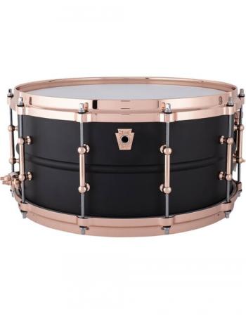 ludwig-lb427tdc-custom-black-beauty-hot-rod-snare-drum-14x65-matte-black-w-copper